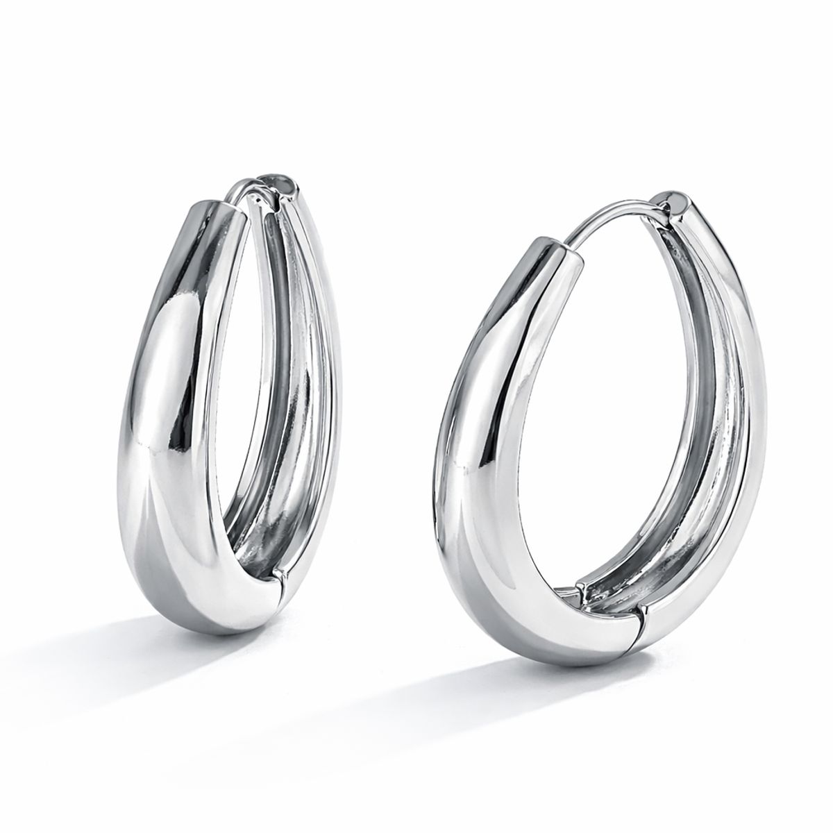 GENERICO - Aretes argolla acanalada Mujer Elegancia