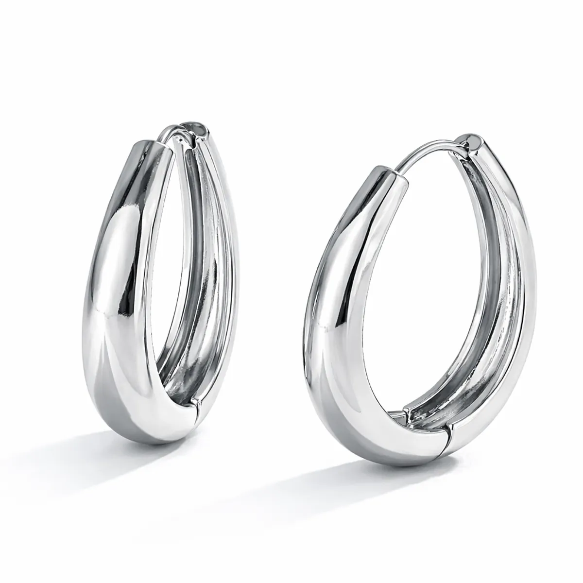 GENERICO - Aretes argolla acanalada Mujer Elegancia