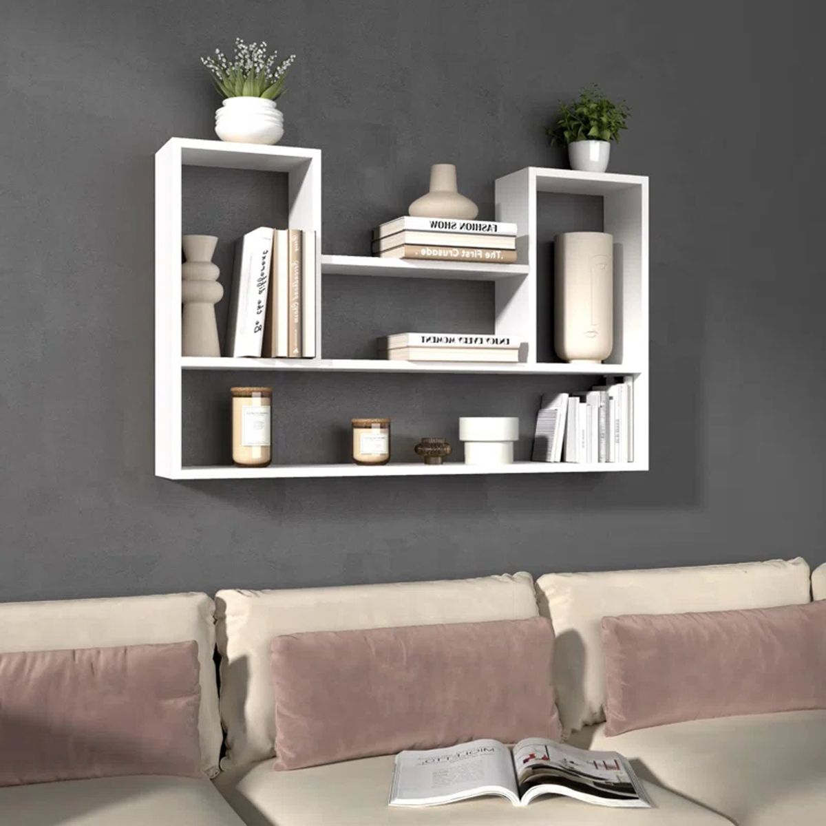 GENERICO - Repisa Blanca Aurora Moderna y funcional 100x60x18 cm