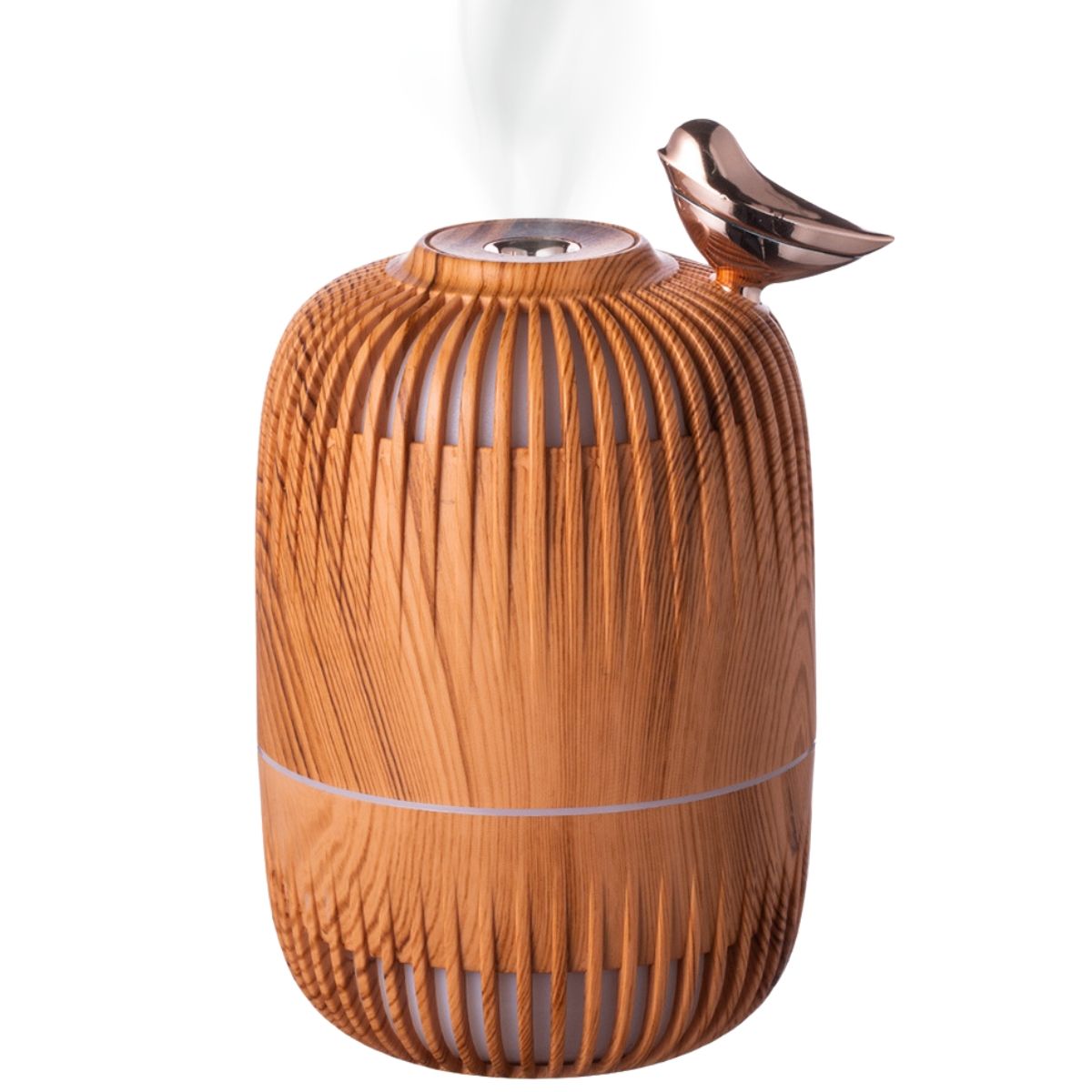 ELMEJORPRECIO - Humidificador Diseño Madera Iluminación LED Modelo Bird Madera Clara