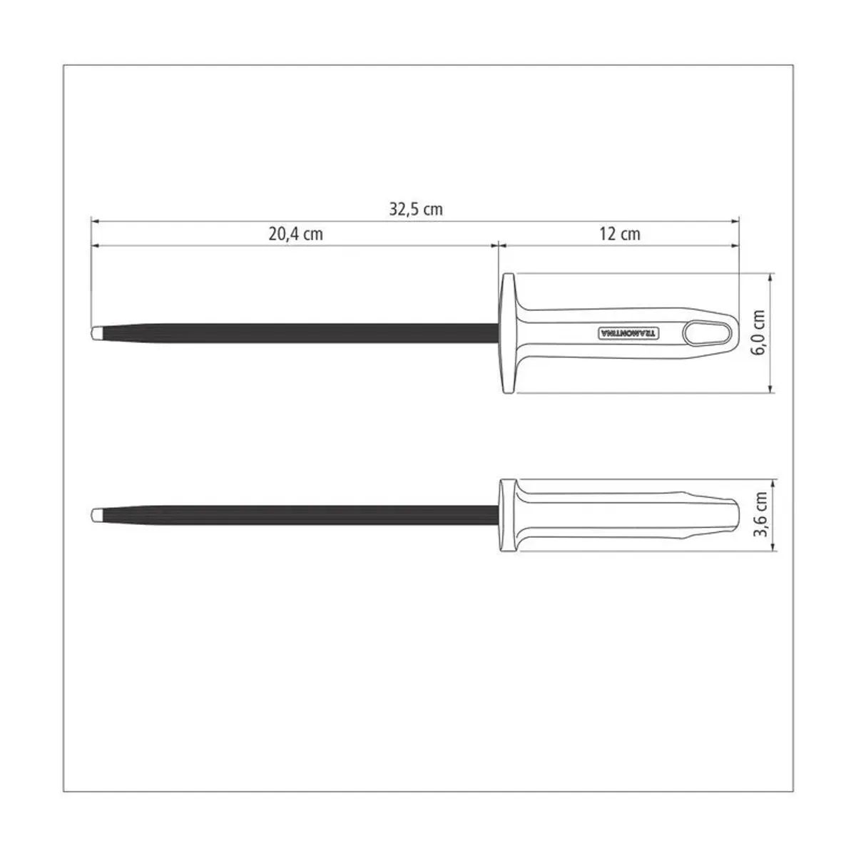 TRAMONTINA - Chaira estriada Tramontina Ultracorte con alma de acero al carbono 24641108