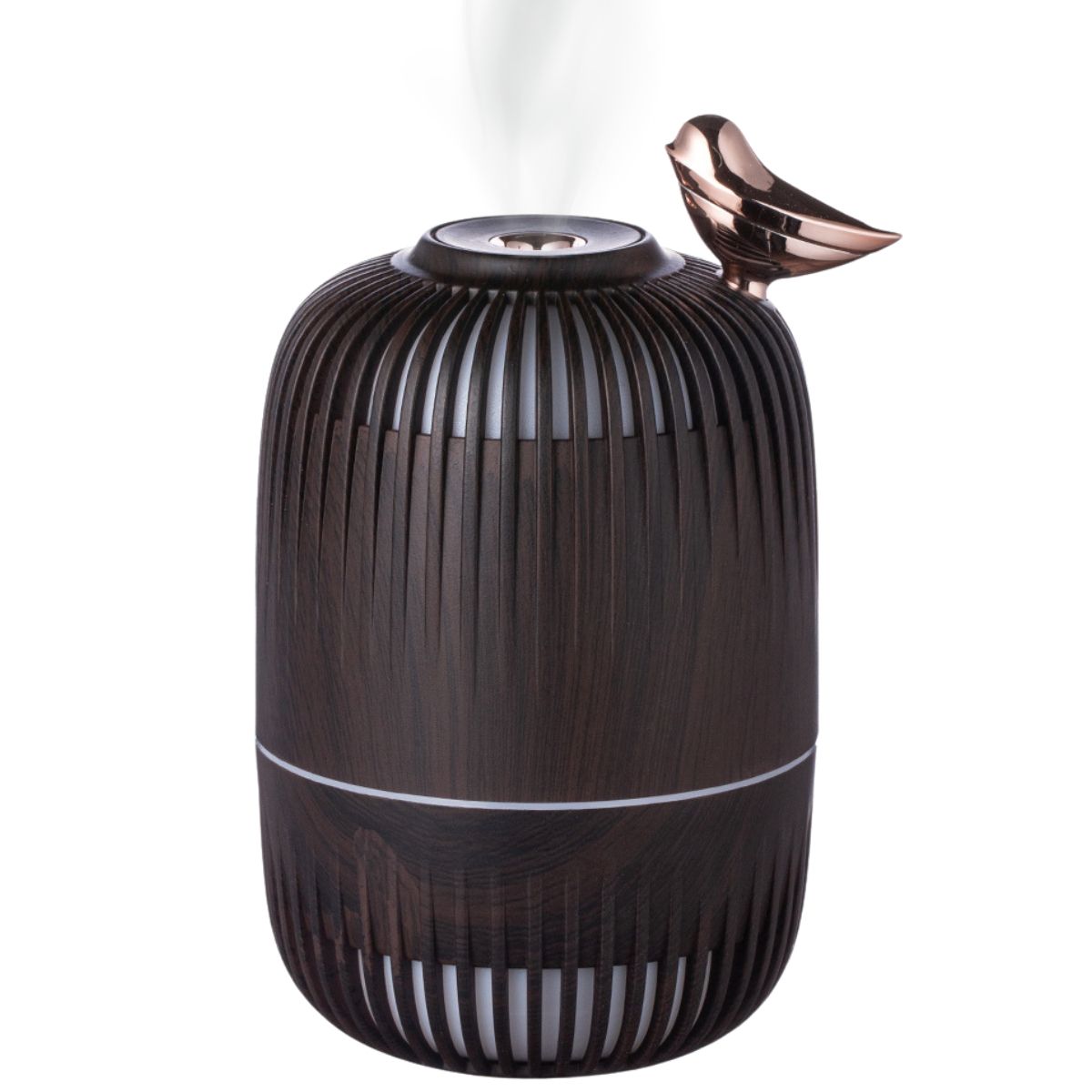 ELMEJORPRECIO - Humidificador Diseño Madera Iluminación LED Modelo Bird Madera Oscuro