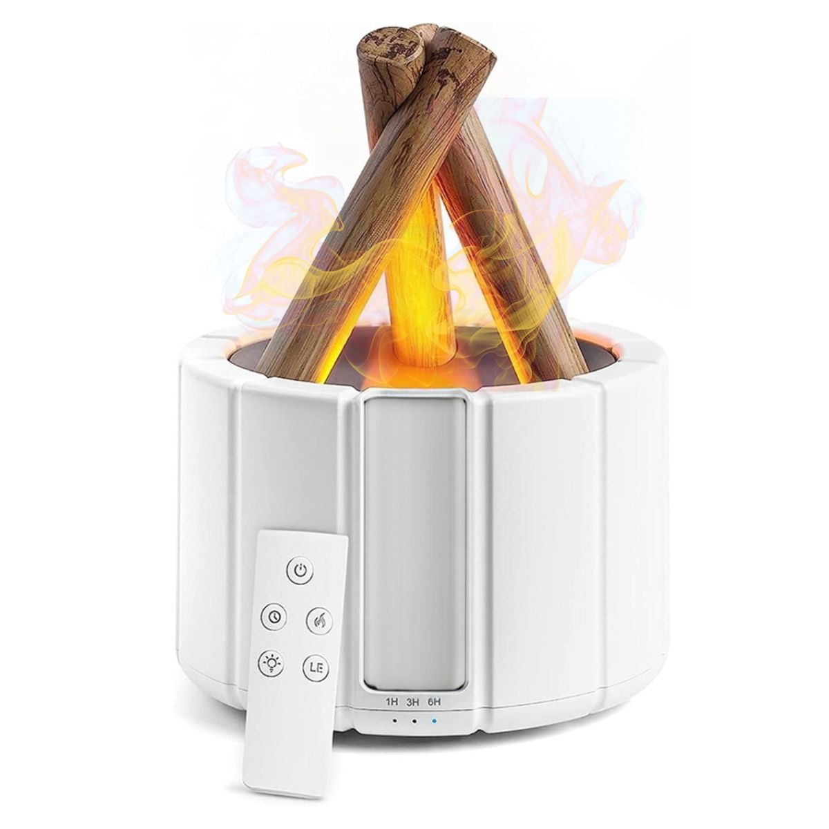 ELMEJORPRECIO - Humidificador con Efecto Fuego y Control Modelo Bonfire Blanco