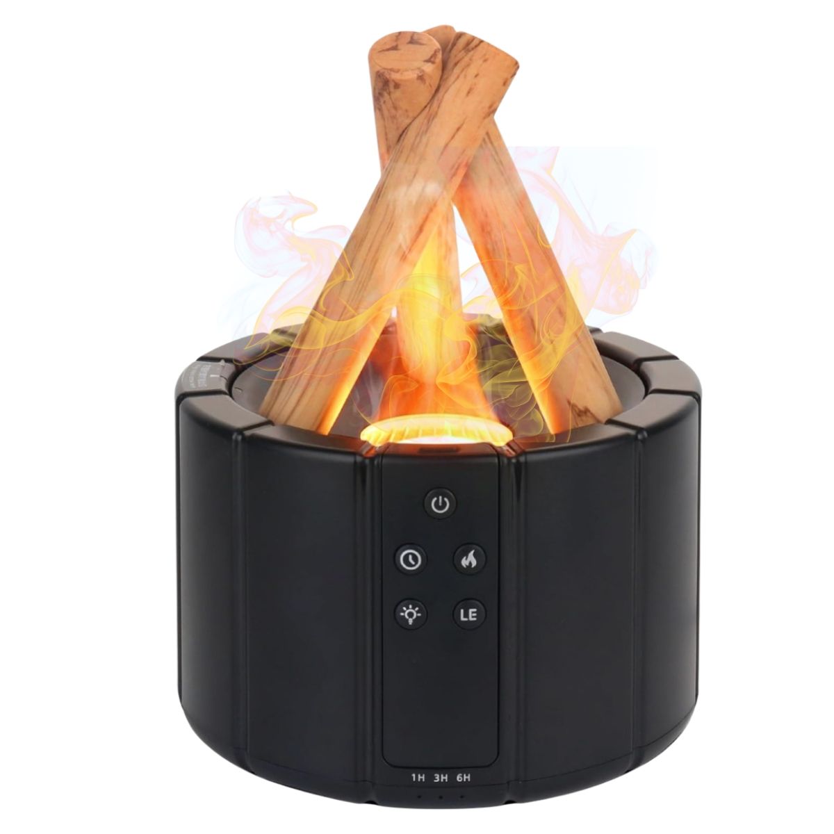 ELMEJORPRECIO - Humidificador con Efecto Fuego y Control Modelo Bonfire Negro
