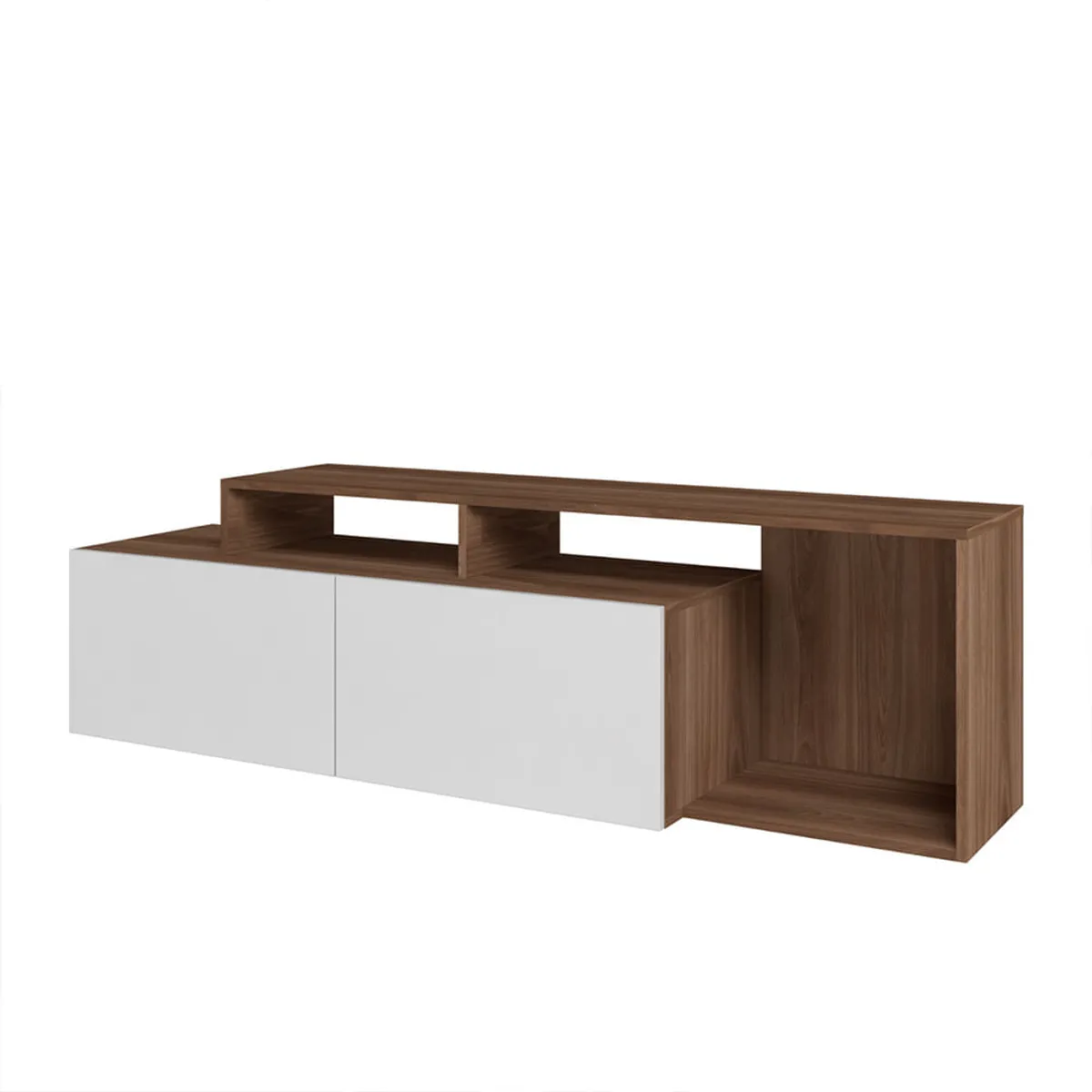 BRV MOVEIS - Stand TV Yeray 36X047X164 cm Marrón y Blanco