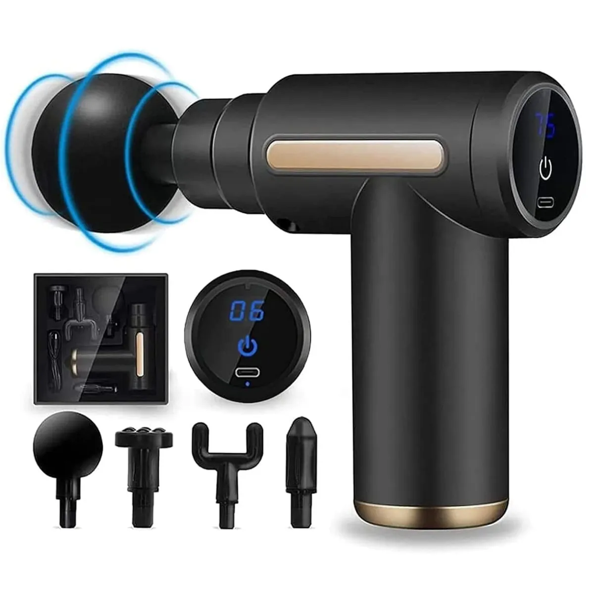 MASSAGE GUNS - Pistola De Masaje Eléctrico Muscular Masajeador 4 Cabezales