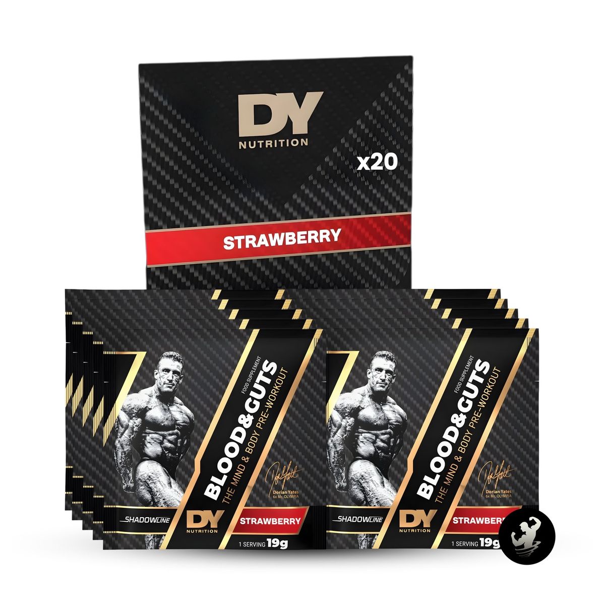 DORIAN YATES - Pre Entreno Blood and Guts 10 sachets 02 serv  - Strawberry