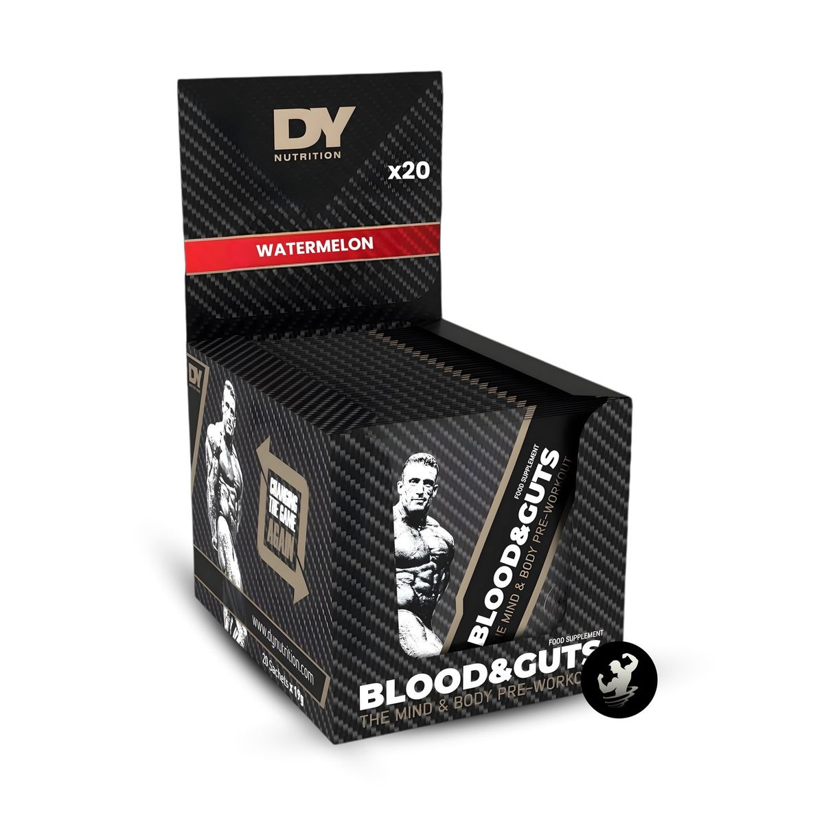 DORIAN YATES - Pre Entreno Blood and Guts 20 sachets 02 serv  - Watermelon