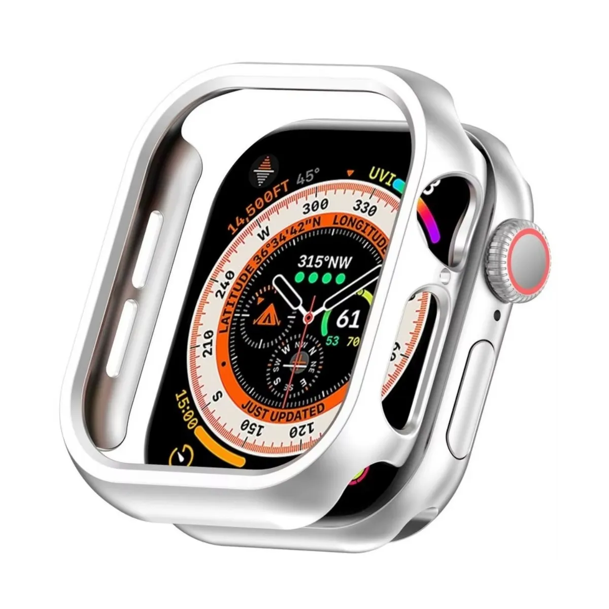 GENERICO - Case Bumper para APPLE WATCH 42mm - Serie 10 - Plateado