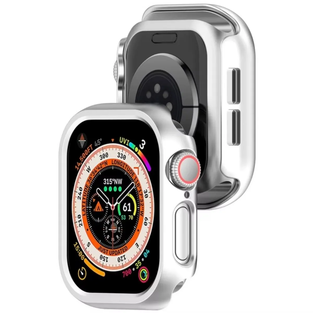 GENERICO - Case Bumper para APPLE WATCH 42mm - Serie 10 - Plateado