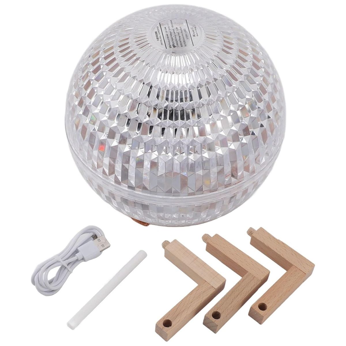 ELMEJORPRECIO - Humidificador de Aire Esfera de Cristal con Luces LED