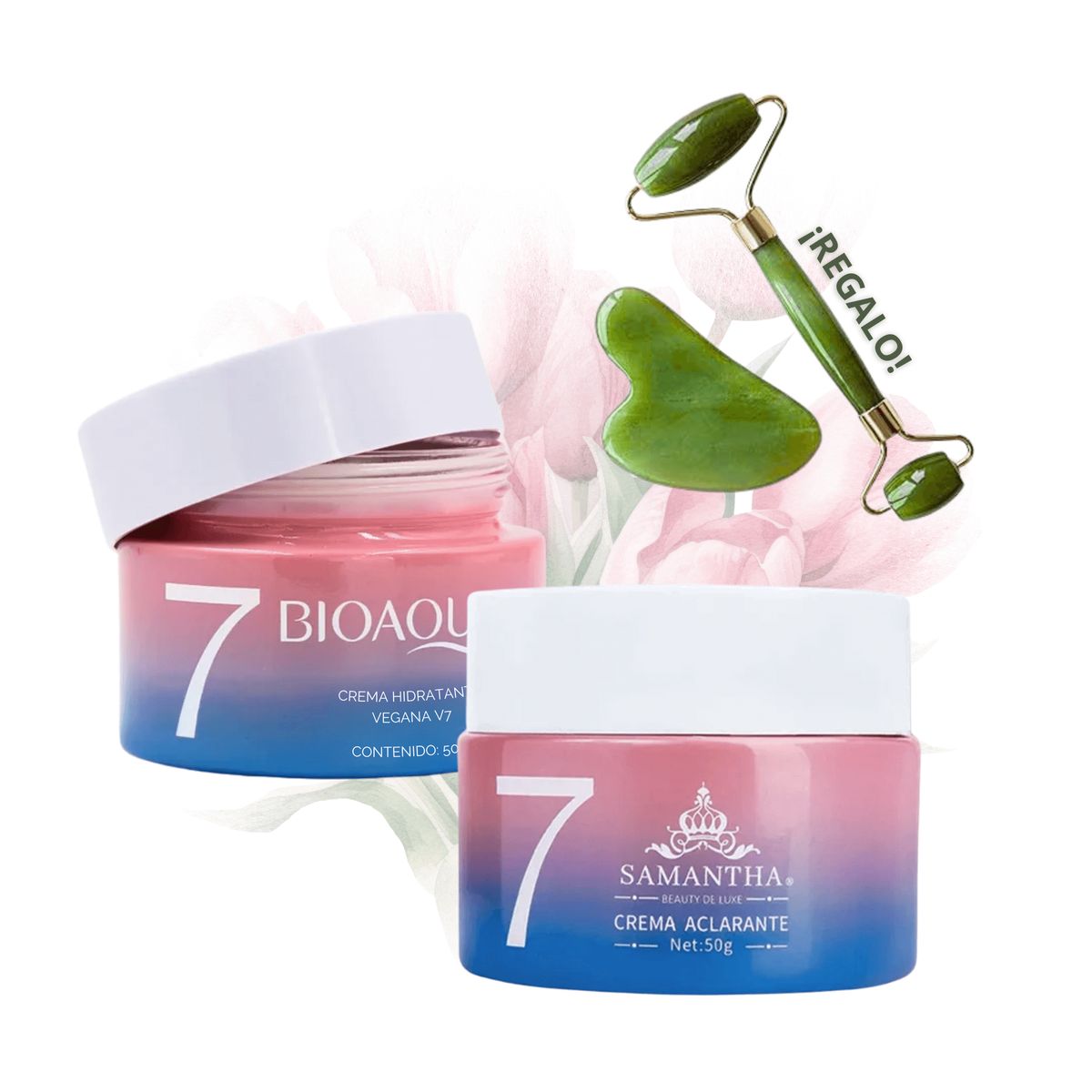 OEM - Kit Facial para Día y Noche + Regalo Rodillo facial Jade