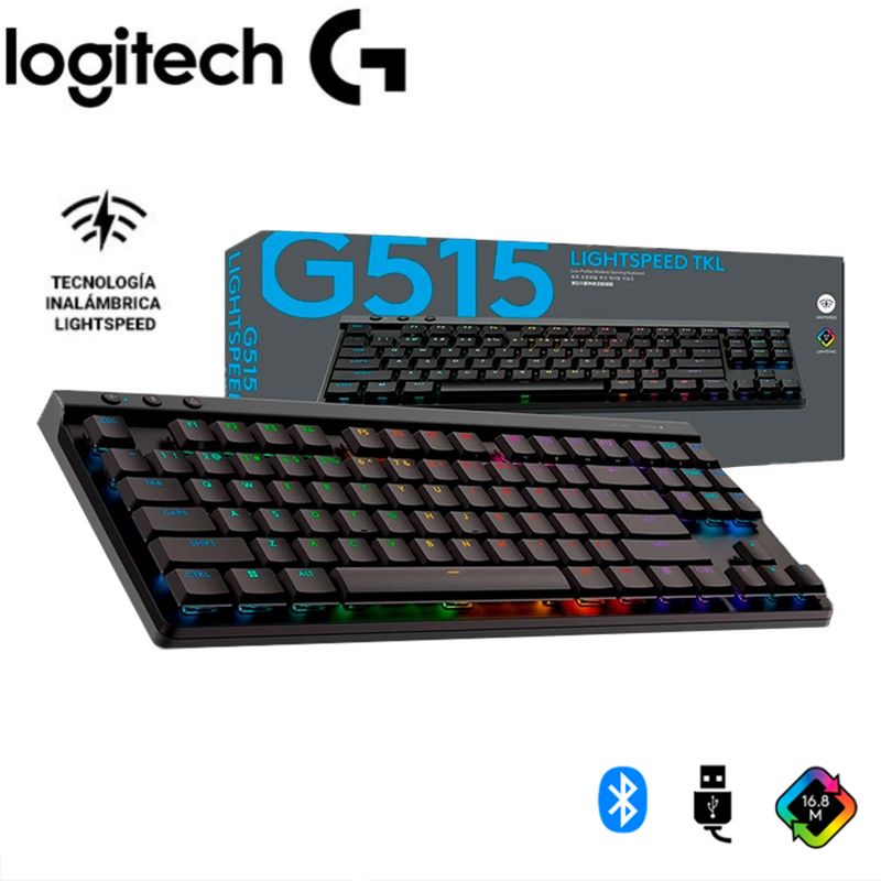 LOGITECH - Teclado Gaming Inalambrico Logitech G515 LIGHTSPEED TKL RGB