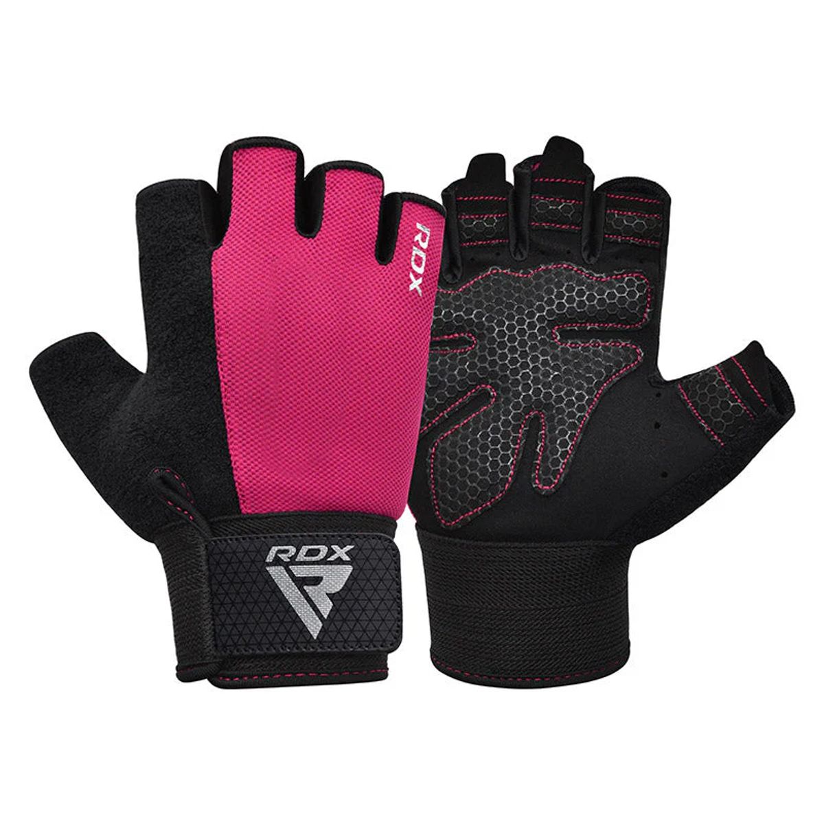 RDX - Guantes para Levantamiento de Pesas RDX W1H Plus Rosado - L