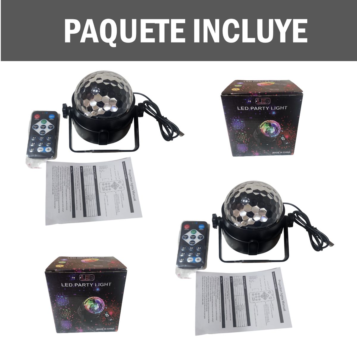 GENERICO - Pack x2 Mini lámparas LED tipo discoteca - 7 Modos