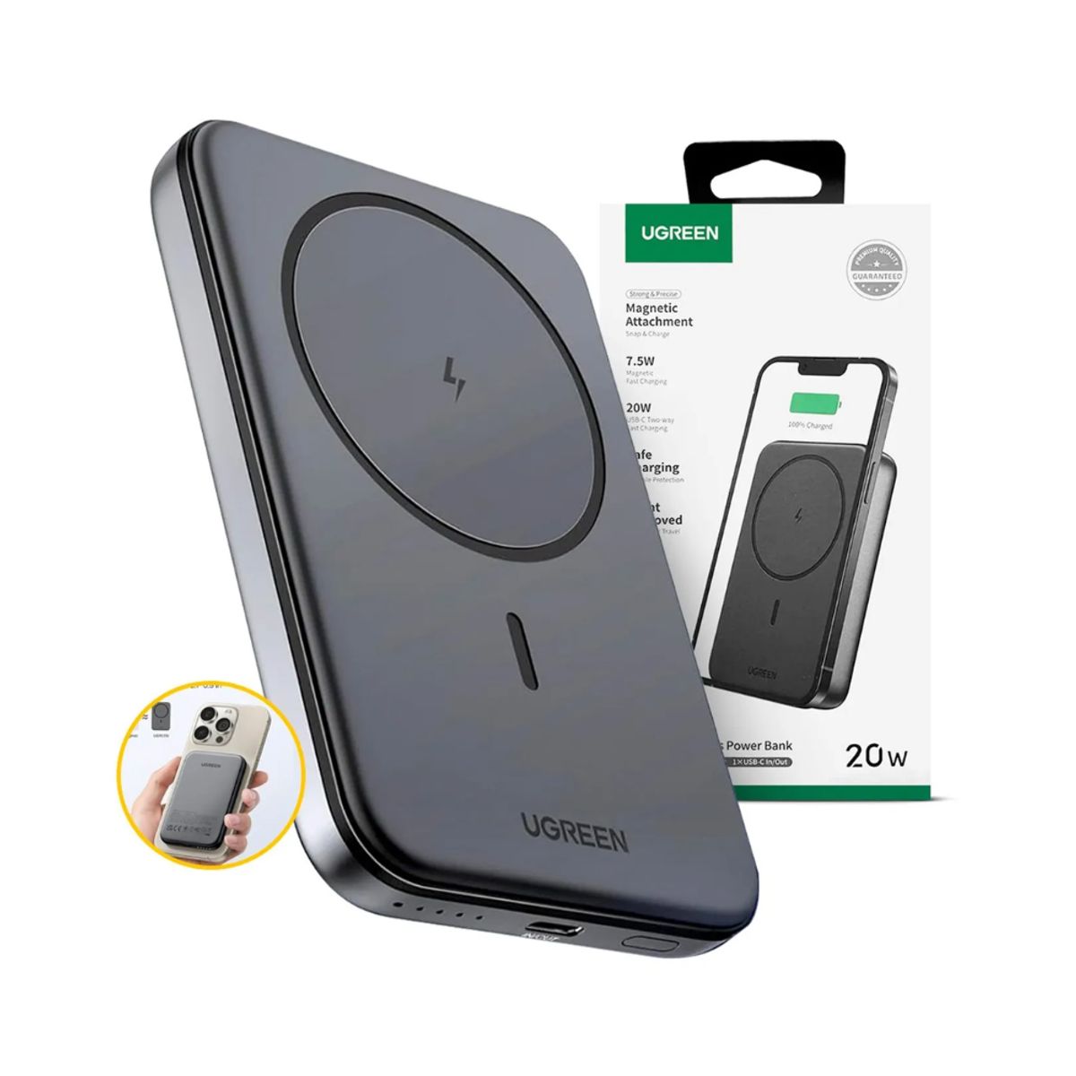 UGREEN - Power Bank Ugreen 10000mah Carga Magnética15W MagSafe Carga Rápida 20w  UGREEN PB561 - 25919