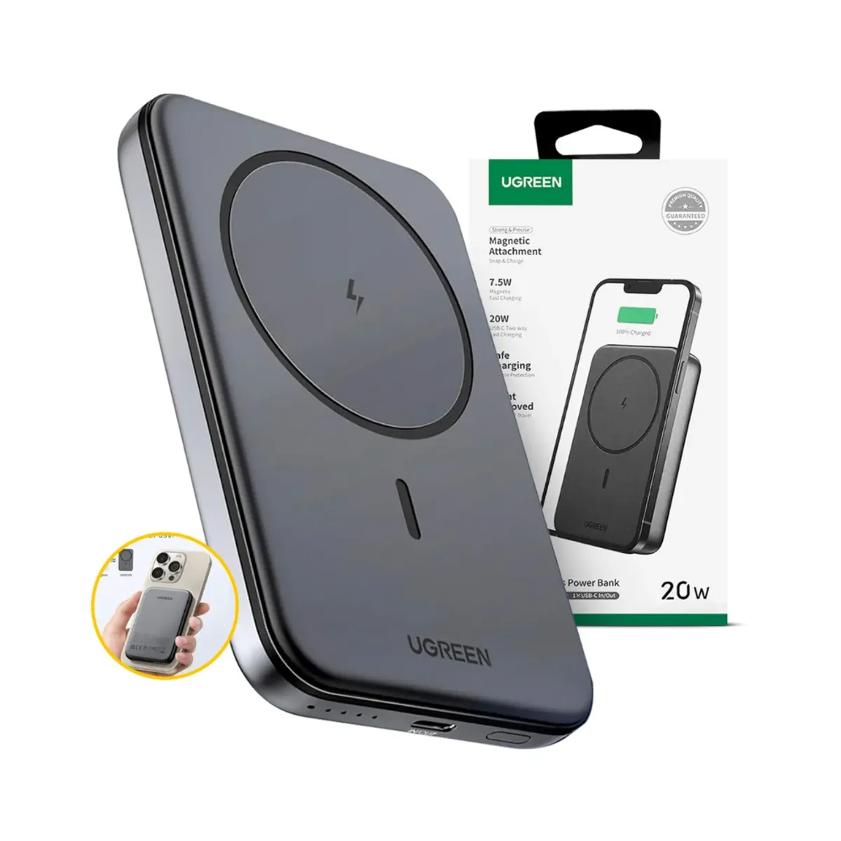 UGREEN - Power Bank Ugreen 10000mah Carga Magnética15W MagSafe Carga Rápida 20w  UGREEN PB561 - 25919