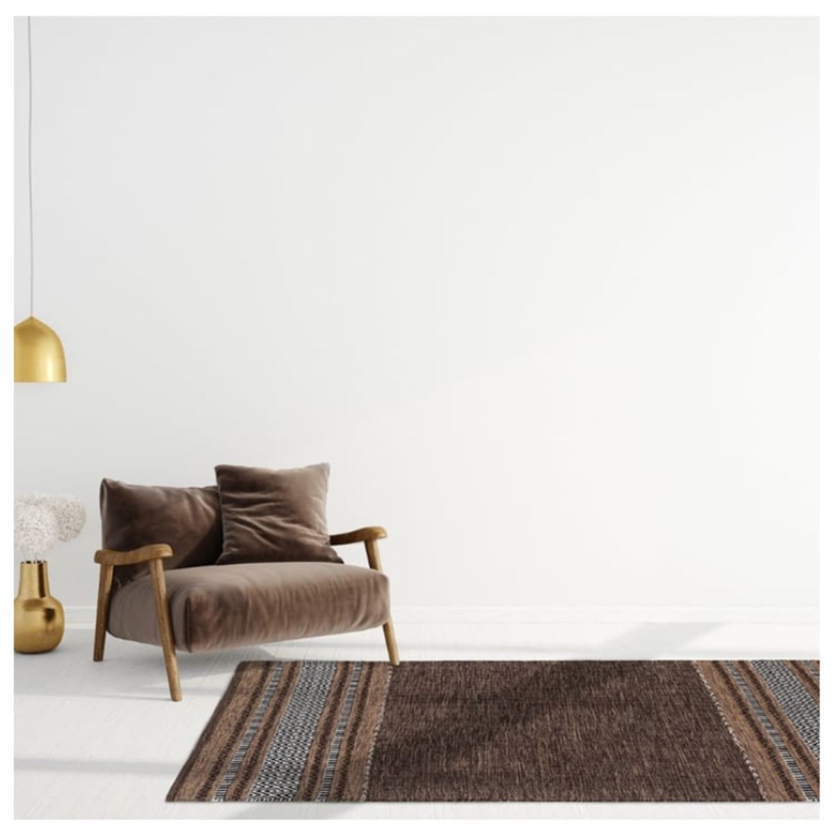 GENERICO - Alfombra Cotton Kelim Brown IC-14492 120x180cm