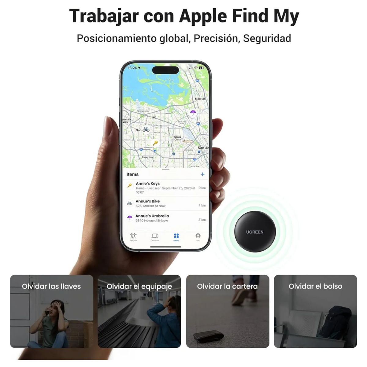 UGREEN - Ratreador Bluetooth GPS Inteligente Smart Tag Ugreen