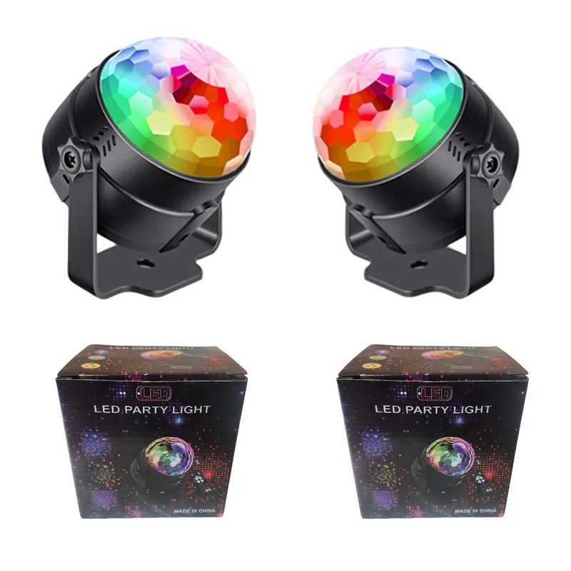GENERICO - Kit x2 Lámparas Focos Mini LED tipo discoteca - 7 Modos