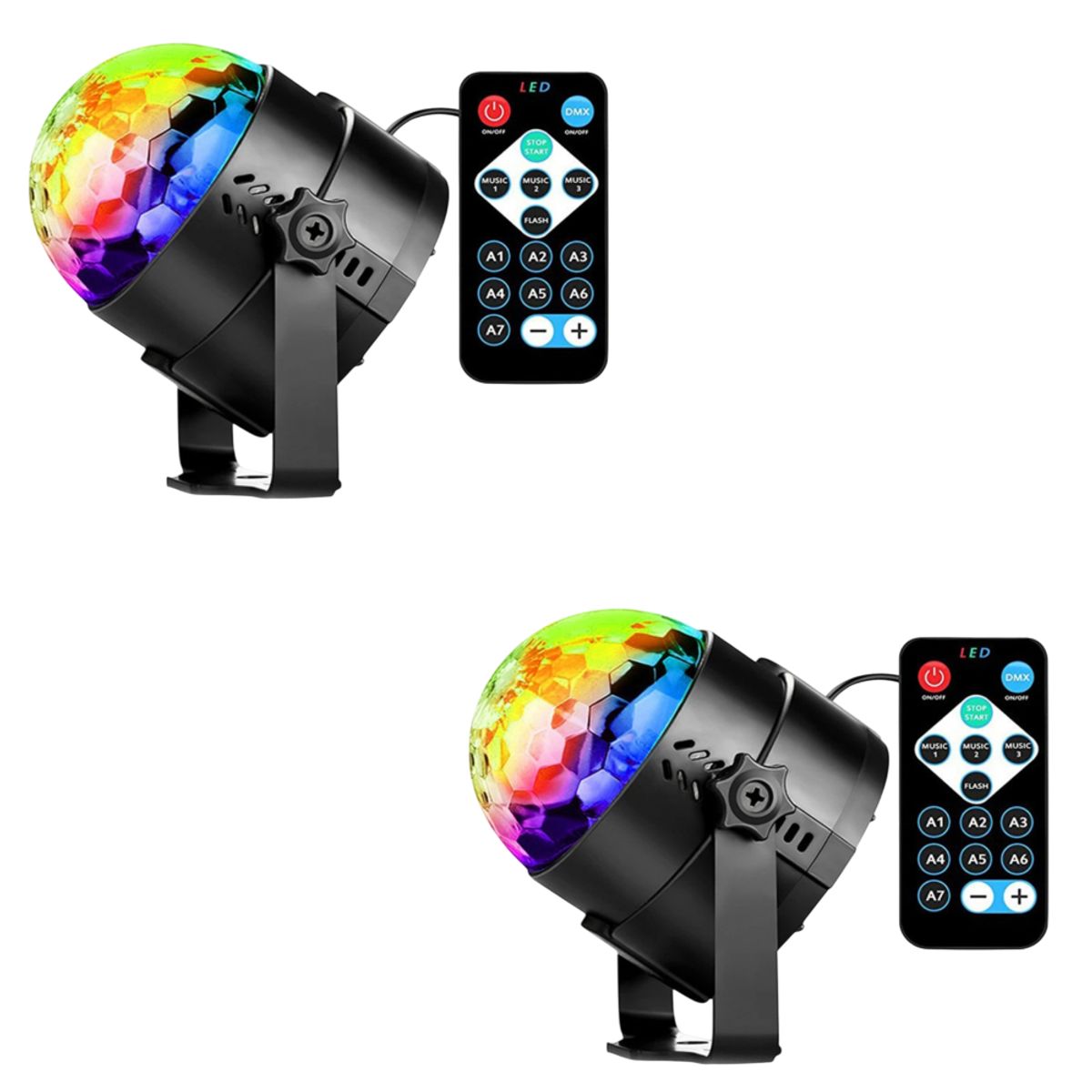 GENERICO - Pack x2 Lámparas Foco Led Discoteca Luces Sicodélicas