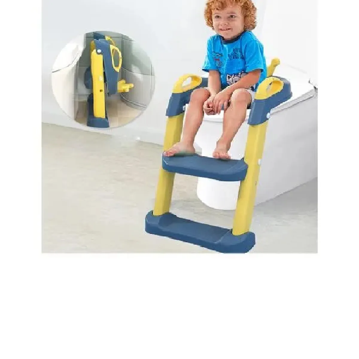 GENERICO - ASIENTO ESCALERA PARA INODORO CON OREJAS PLEGABLE PARA NIÑOS