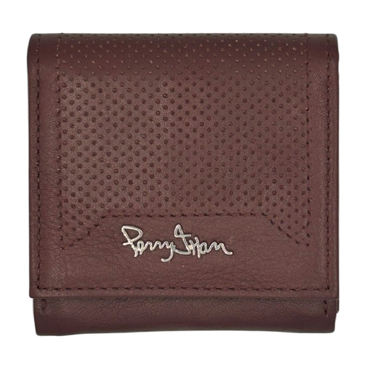 PERRY JHAN - Monedero De Correa Para Hombre de Cuero Negro o Marrón - Perry Jhan