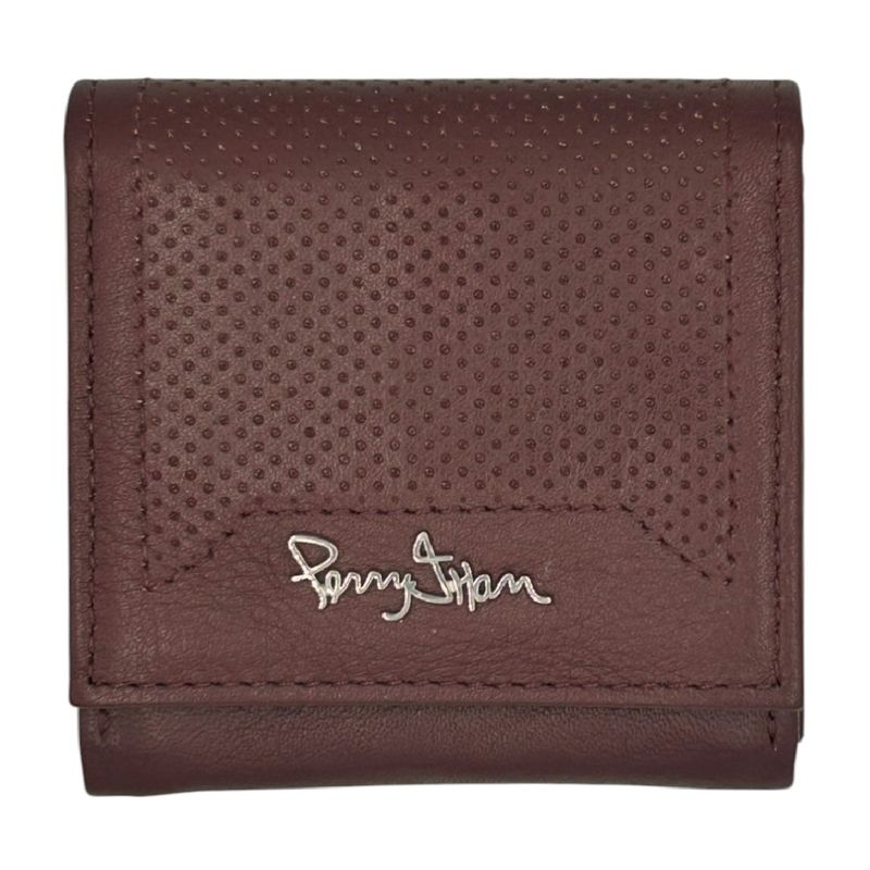 PERRY JHAN - Monedero De Correa Para Hombre de Cuero Negro o Marrón - Perry Jhan