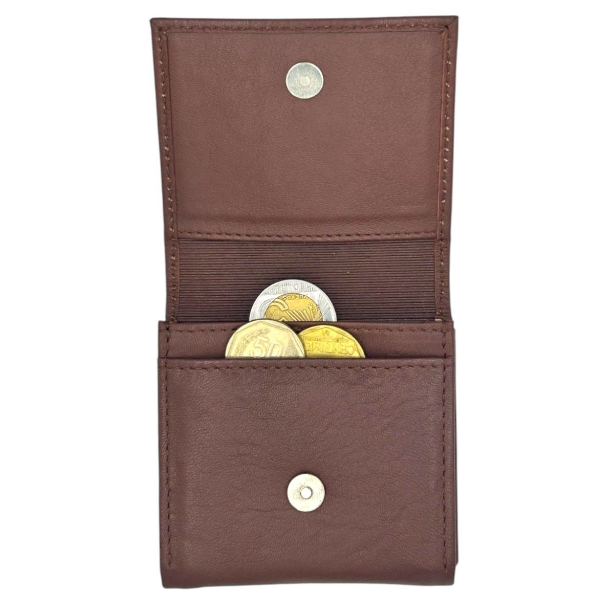 PERRY JHAN - Monedero De Correa Para Hombre de Cuero Negro o Marrón - Perry Jhan