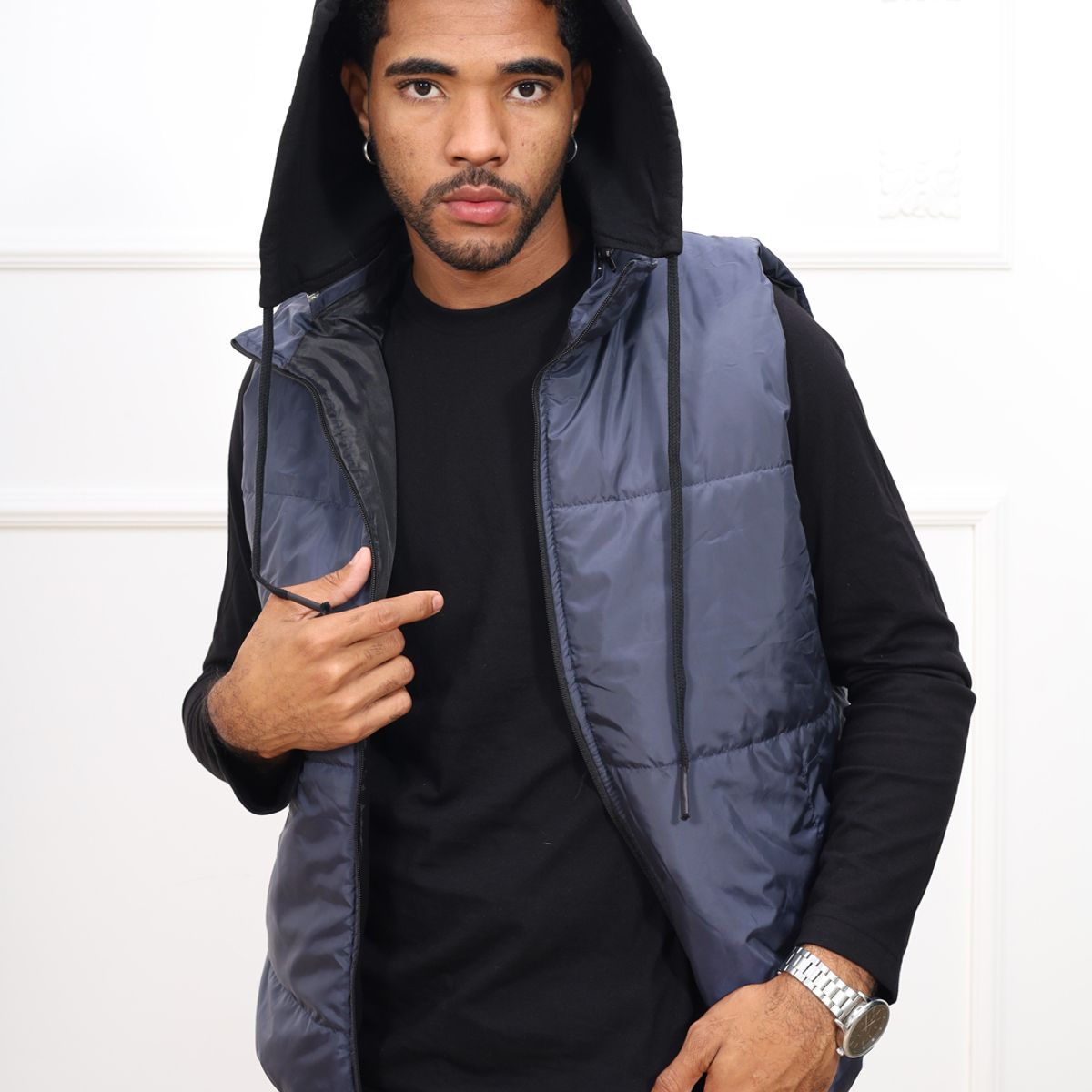 DM DEXMEN - Chaleco Dexmen Capucha Azul