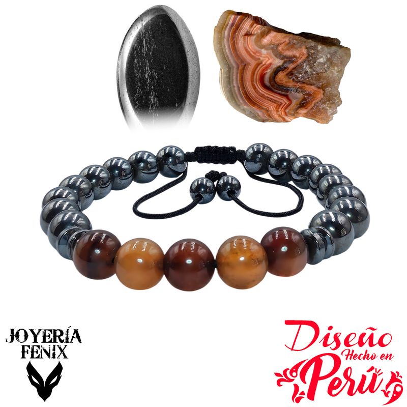 JOYERIA FENIX - Pulsera Doble Protección Hematite - Joyería Fenix