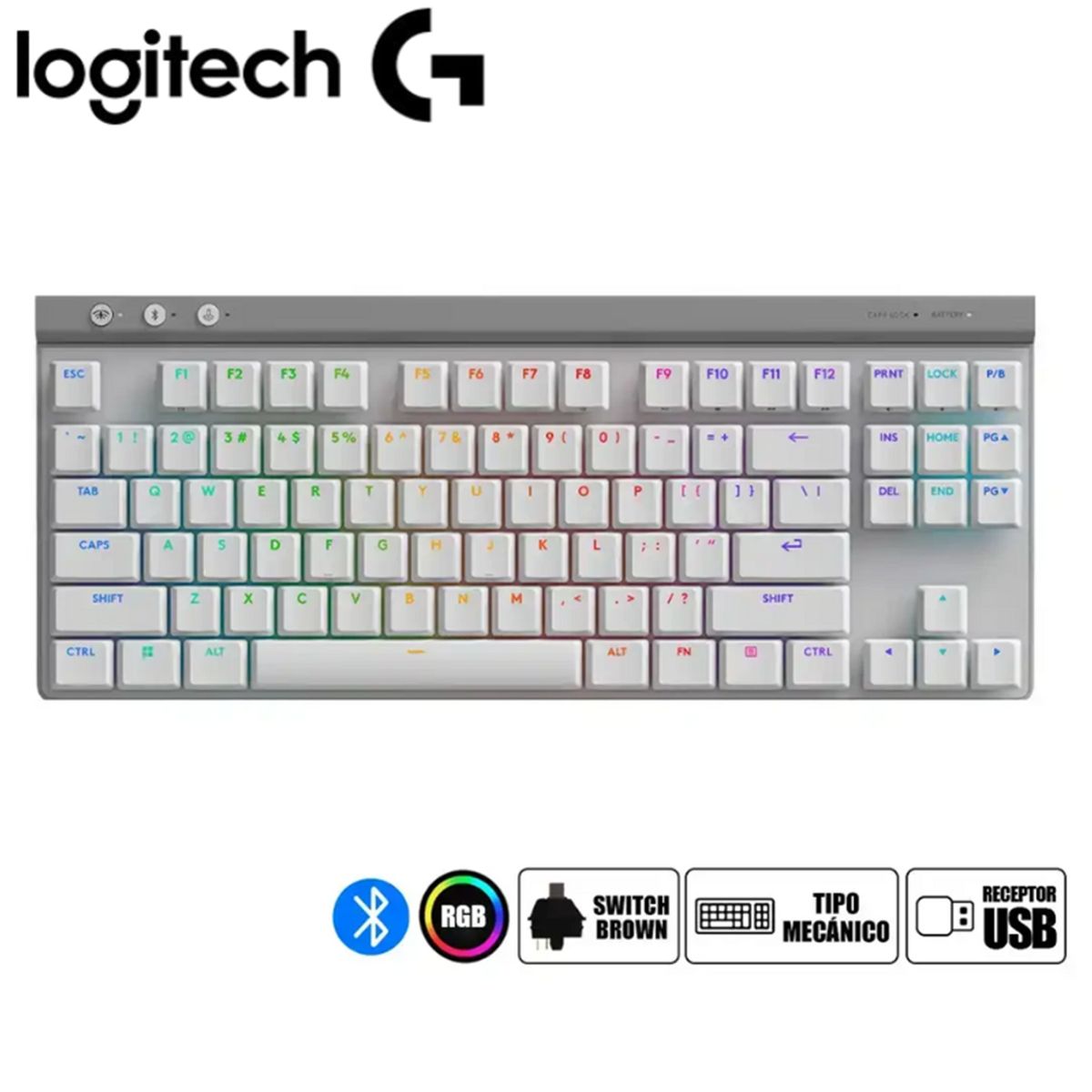 LOGITECH - Teclado Logitech inalámbrico G515 TKL LIGHTSPEED/BT  LIGHTSYNC RGB