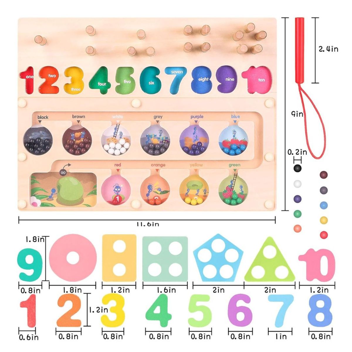 GENERICO - Juego Didáctico Laberinto Magnético 3 en 1 con Plantado