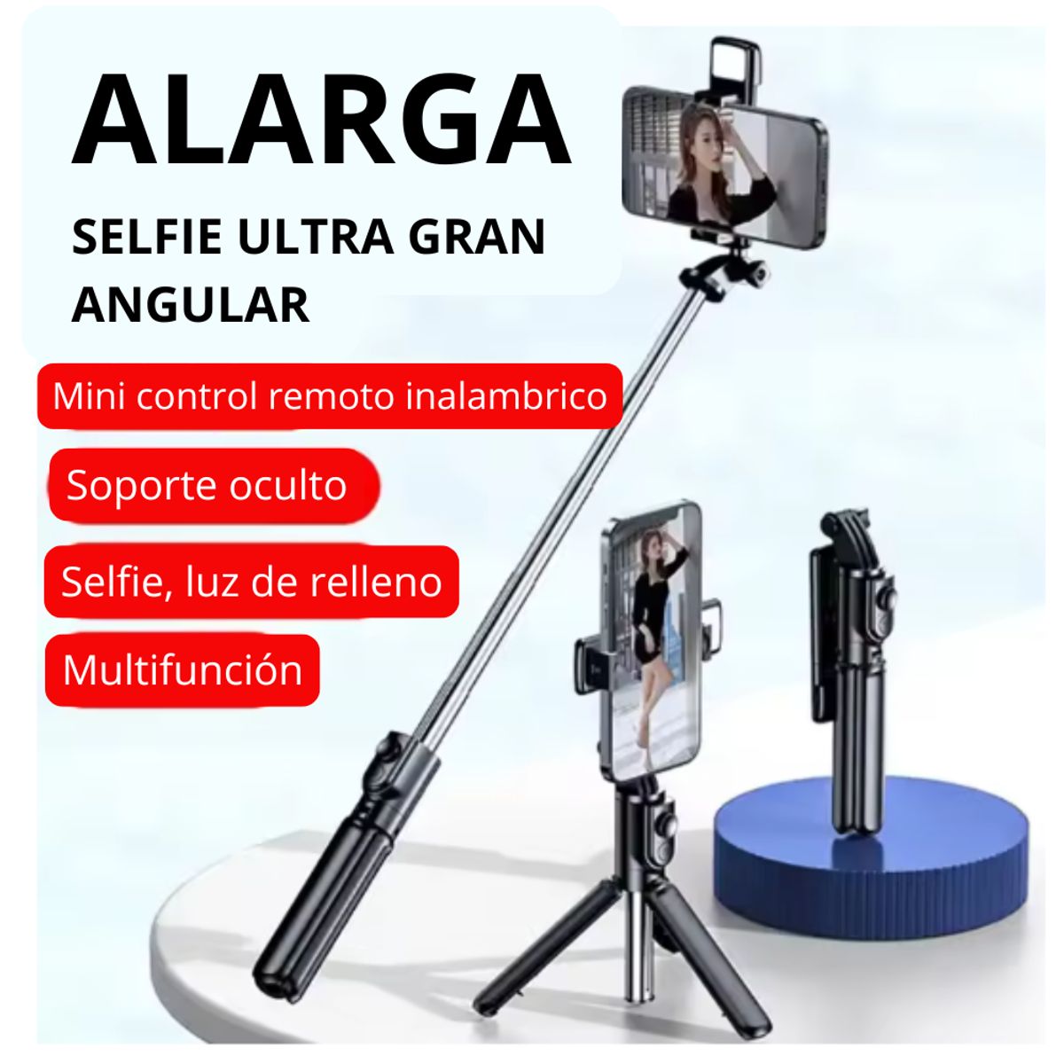 SEISA - TRIPODE SELFIE STICK CON LUZ LED V05S Tripode Selfie Stick