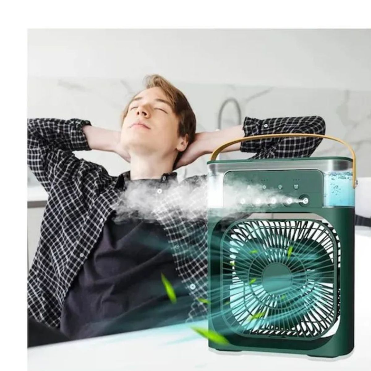 GENERICO - VENTILADOR HUMIDIFICADOR PORTATIL VERDE