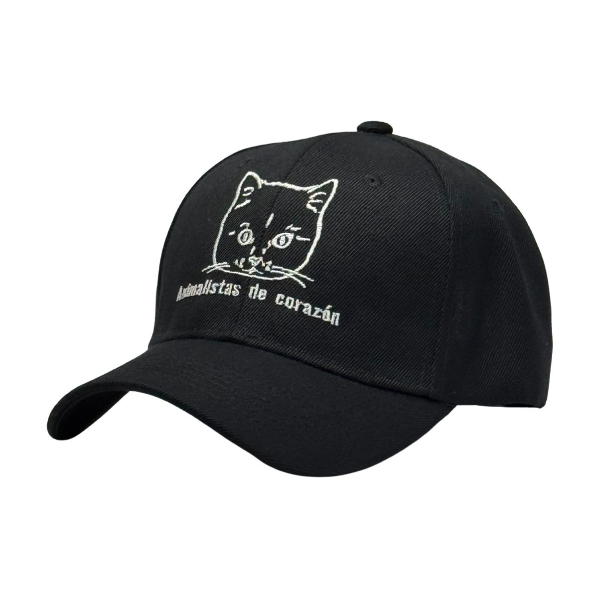 GENERICO - Gorra Unisex de Lona Negra con bordado mascota Visera Curva