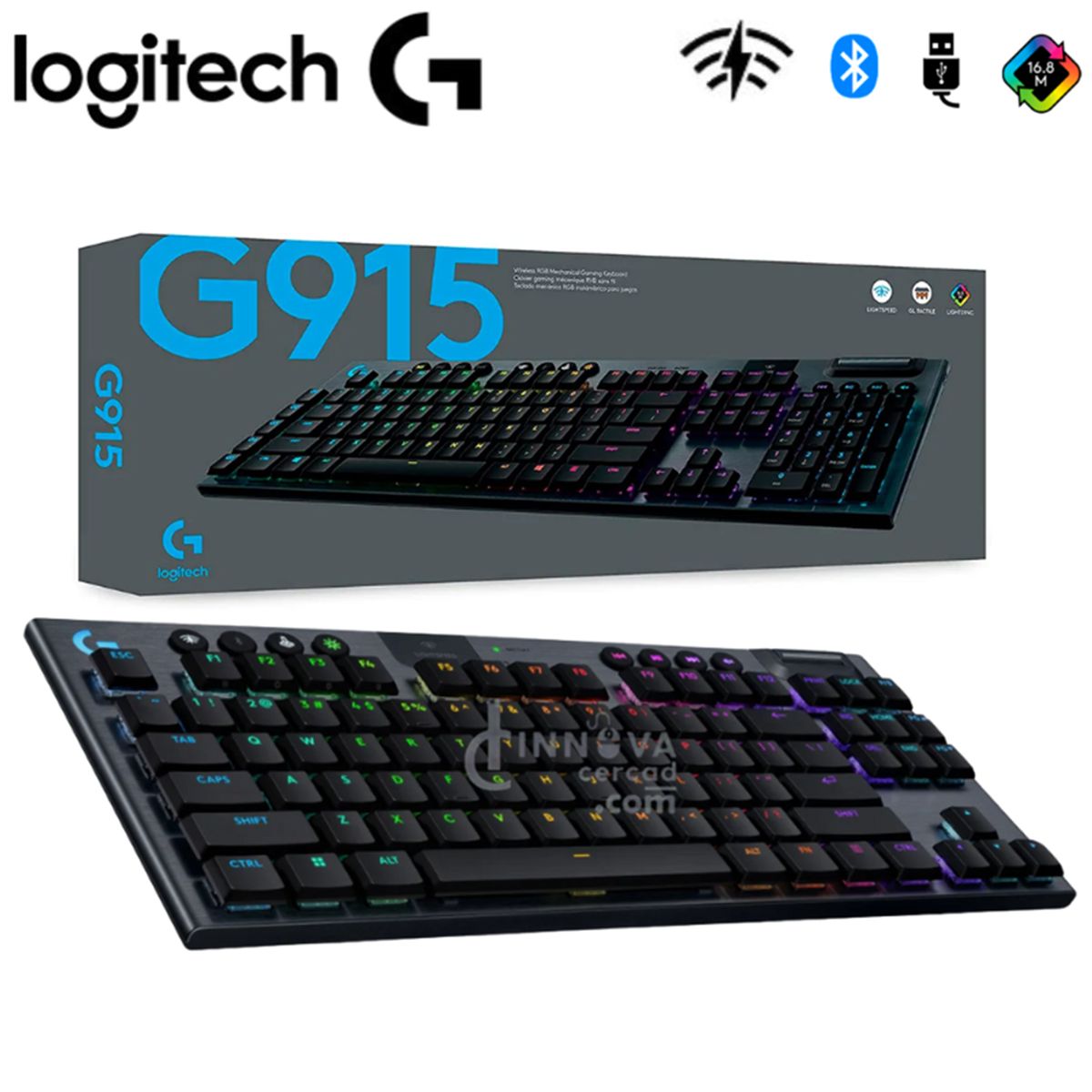 LOGITECH - Teclado Gamer Logitech G915 X Tkl Lightspeed Bt Rgb Mechanical black