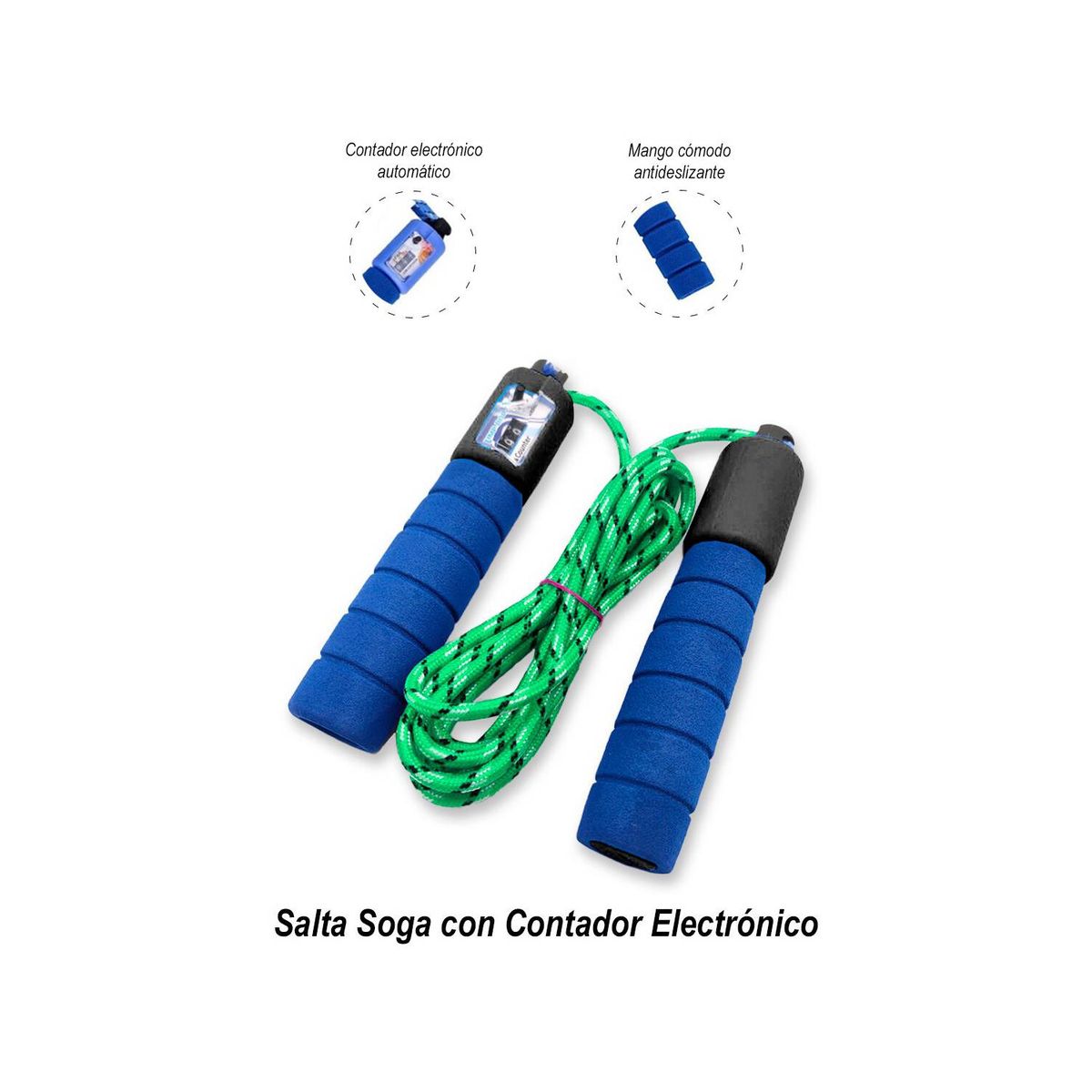 GENERICO - Salta Soga Con Contador Y Mango Antideslizante