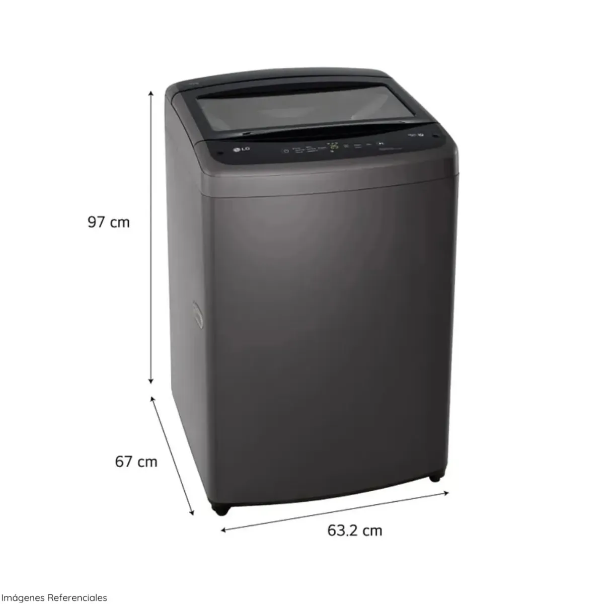 LG - Lavadora LG 19 Kg TurboDrum Carga Superior Negro WT19BVTB