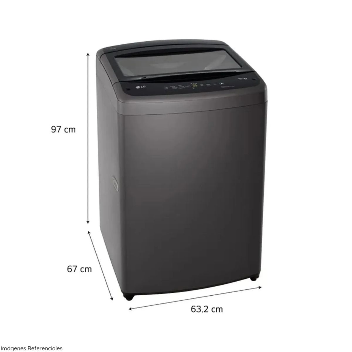 LG - Lavadora LG 19 Kg TurboDrum Carga Superior Negro WT19BVTB