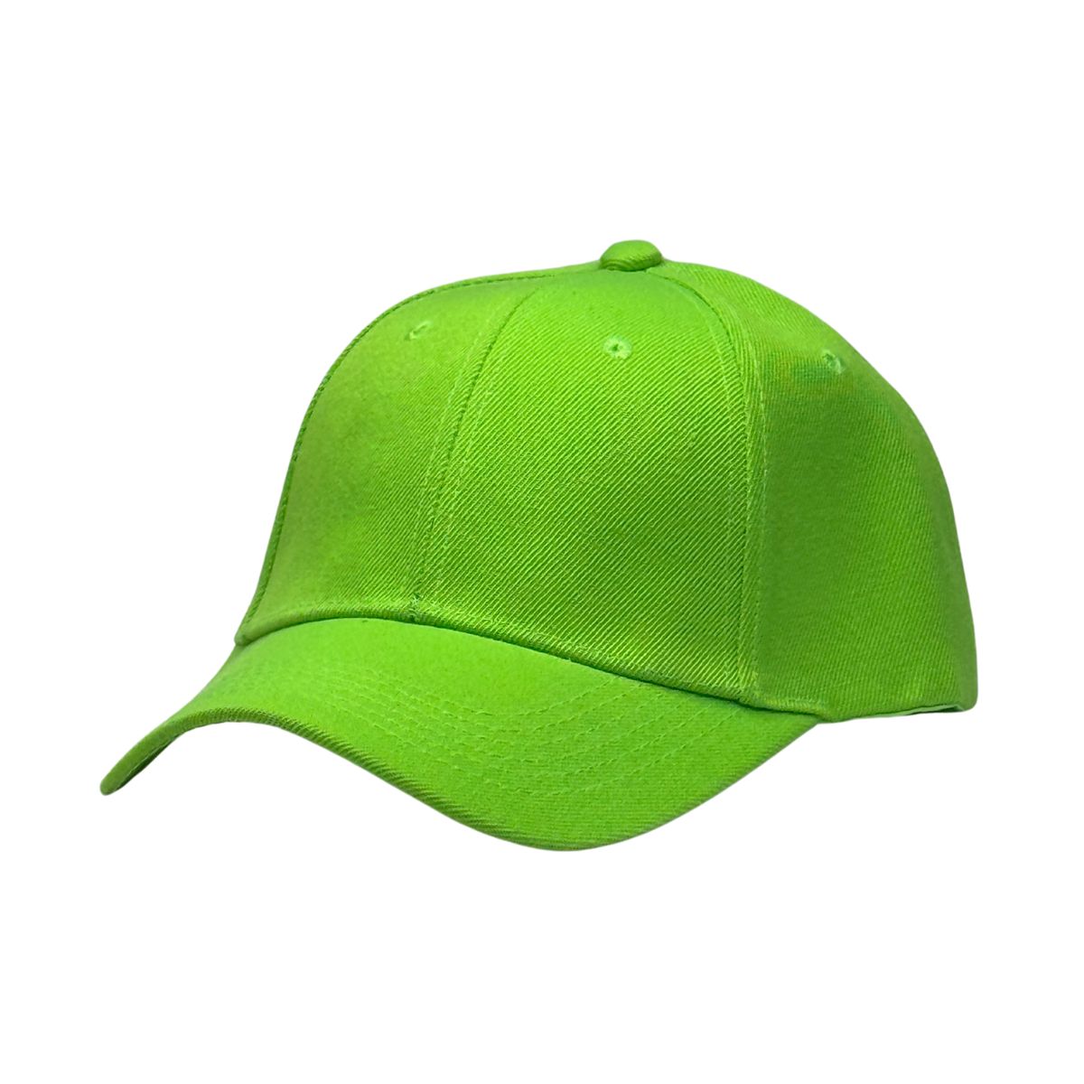 GENERICO - Gorra Unisex de Lona Verde Flúor con Visera Curva