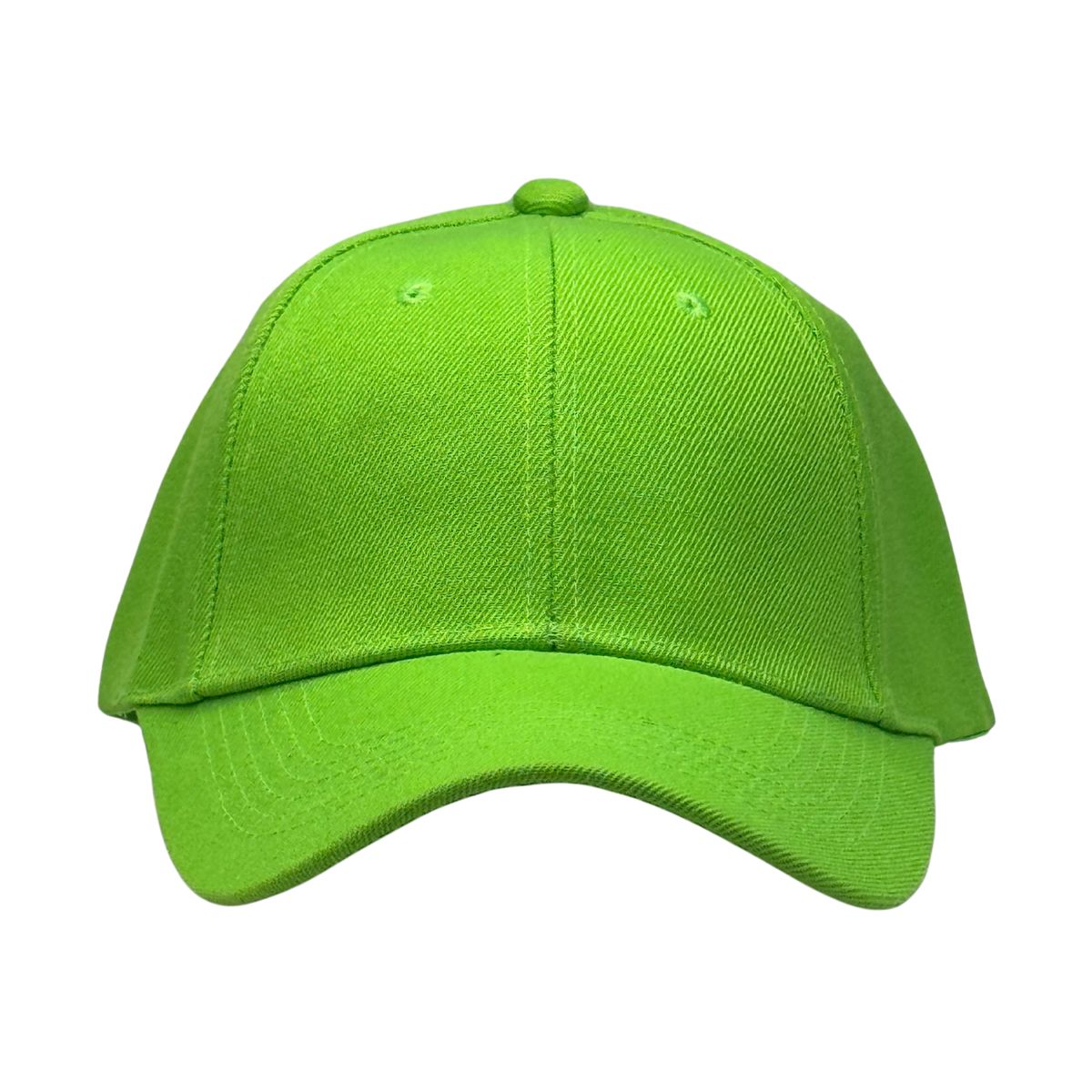 GENERICO - Gorra Unisex de Lona Verde Flúor con Visera Curva