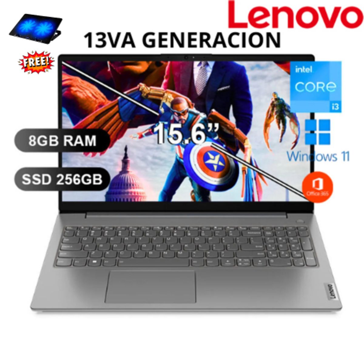 LENOVO - Laptop Lenovo V15 G4 IRU Intel Core i3-1315U 8GB RAM 256GB SSD 15,6 pulgadas FHD
