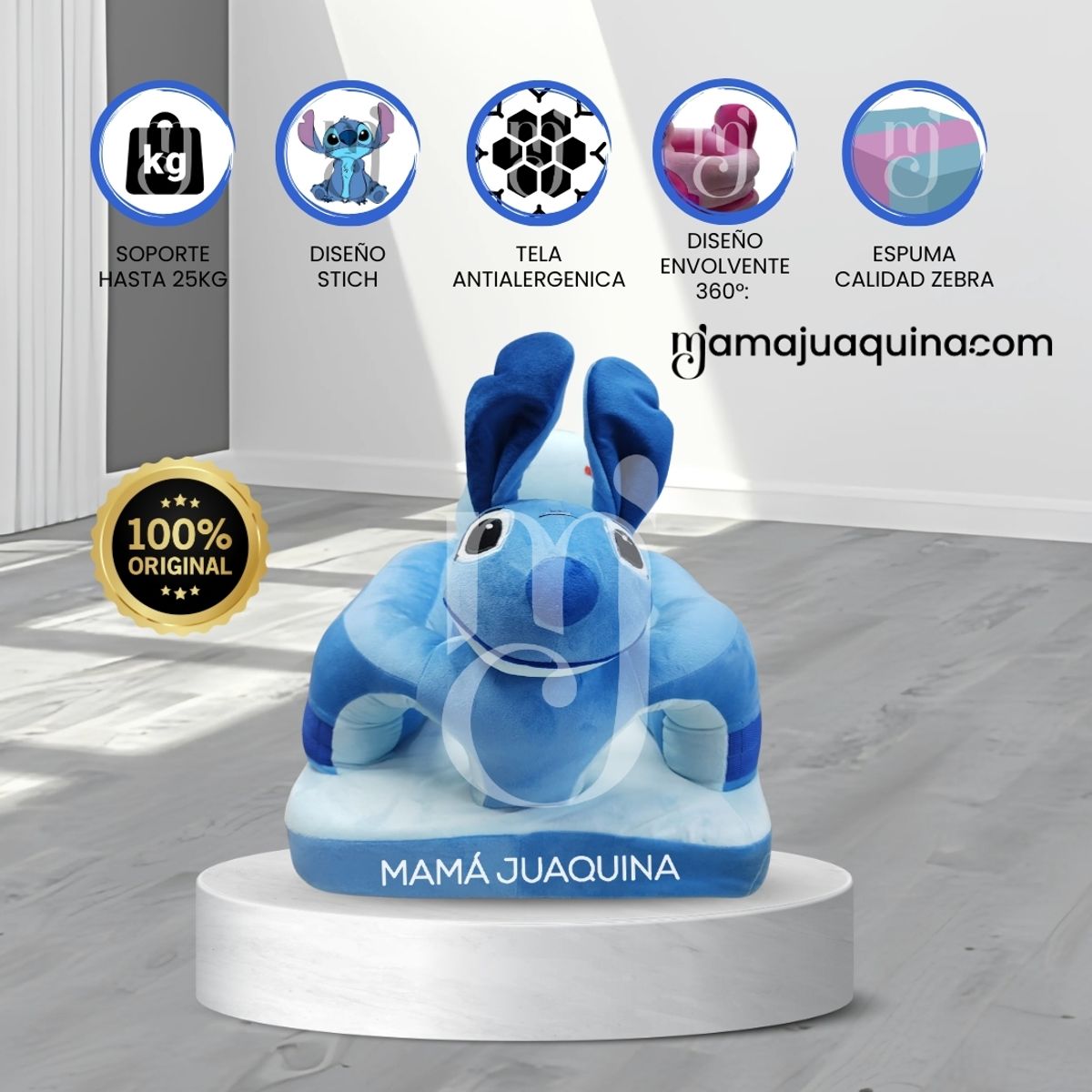 BABY - Asiento de Apoyo para Bebés «STICH» Premium Light Blue