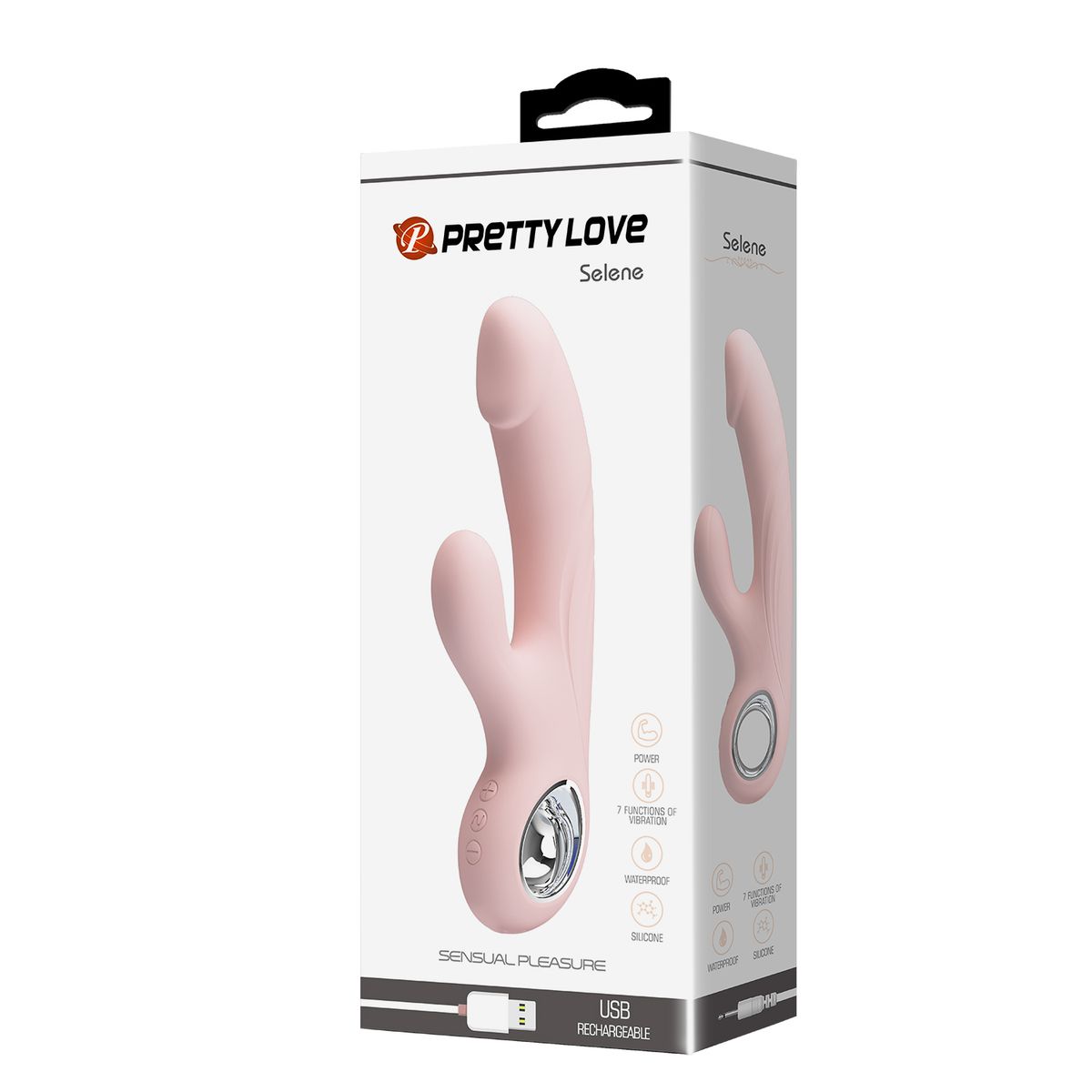 PRETTY LOVE - Vibrador Sexual Rabbit Selene Femenino Silicona 7 Funciones recargable