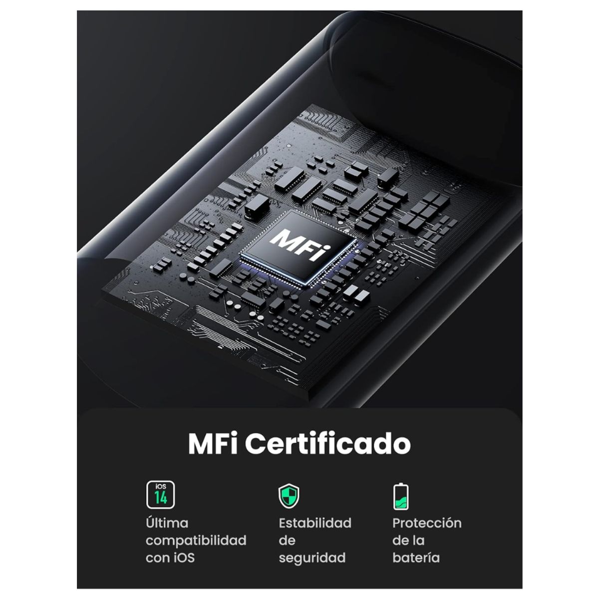 UGREEN - Cable UGREEN Lightning 60W Certificado MFI para iPhone 14/13 pro, iPad Pro1M UGREEN US171 - 60751 NEGRO