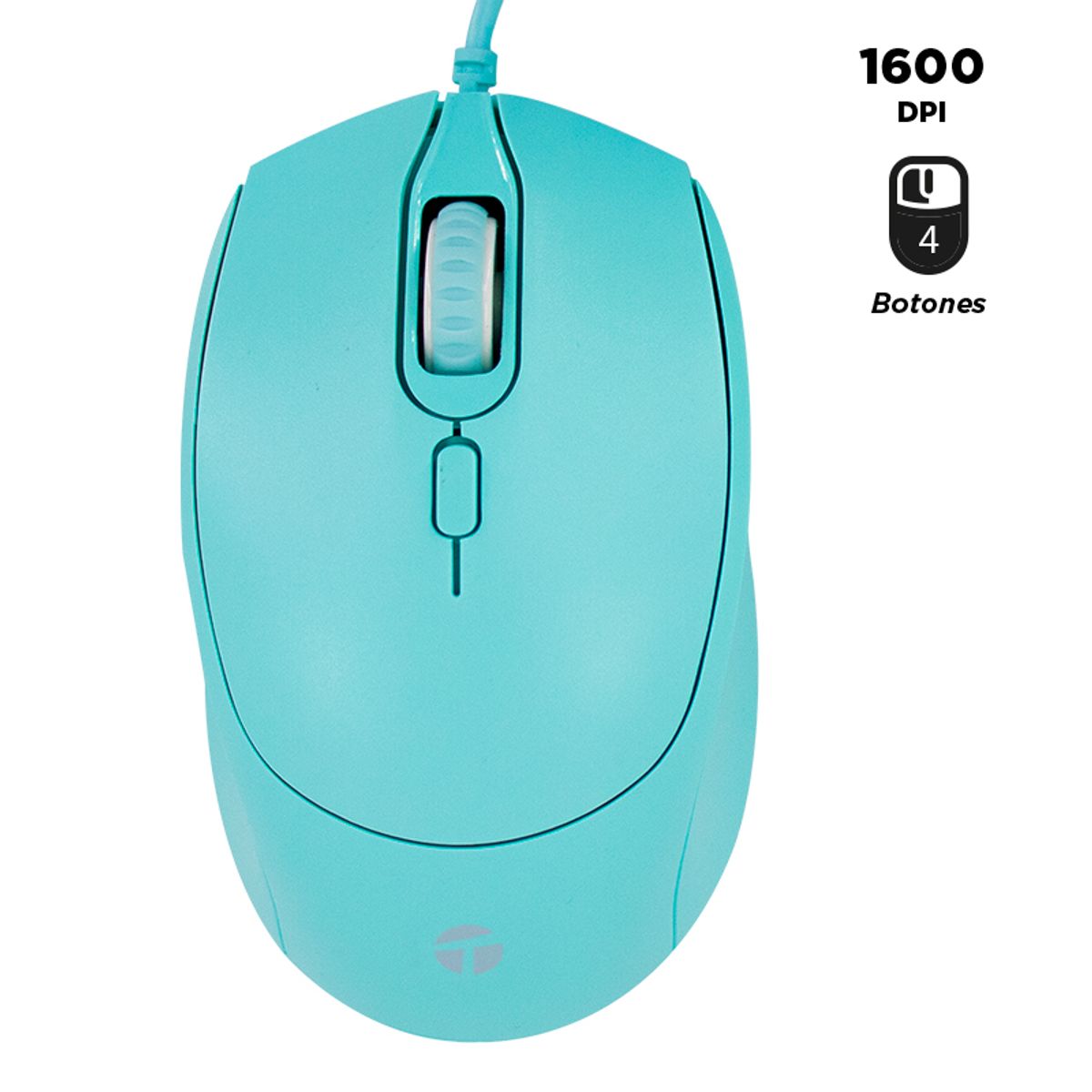 TEROS - MOUSE ÓPTICO TEROS TE-1227S 800-1200-1600 DPI USB 4 BOTONES