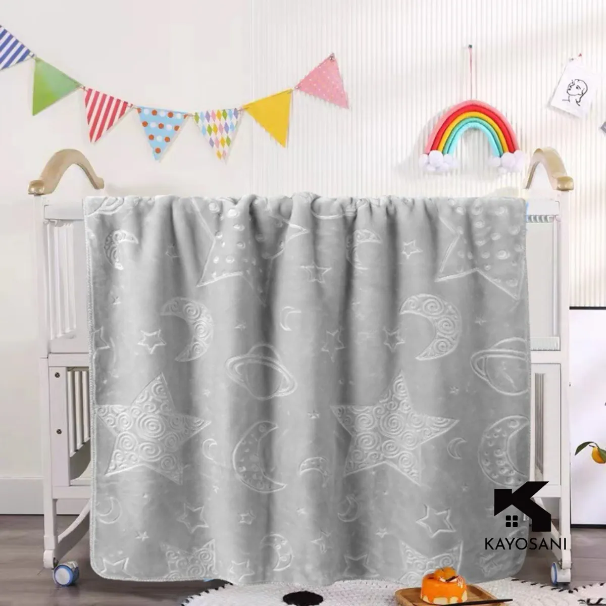 CASATEX - Manta para Bebe Suave Polar Alto Relieve Plomo