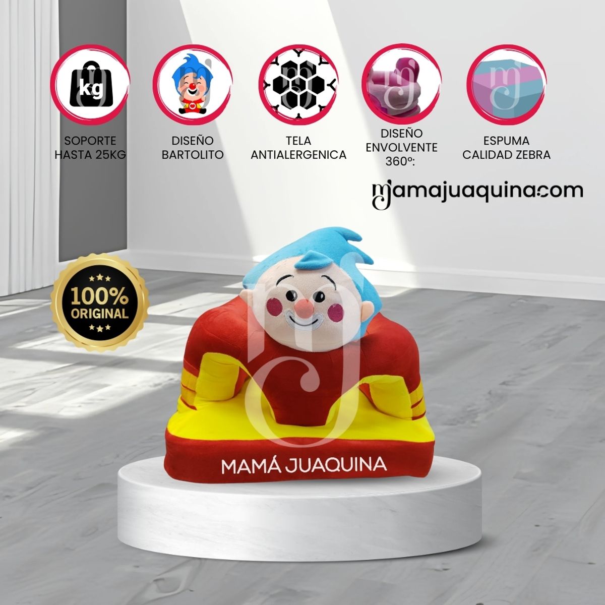 BABY - Asiento de Apoyo para Bebés «PLIN PLIN» Premium Red