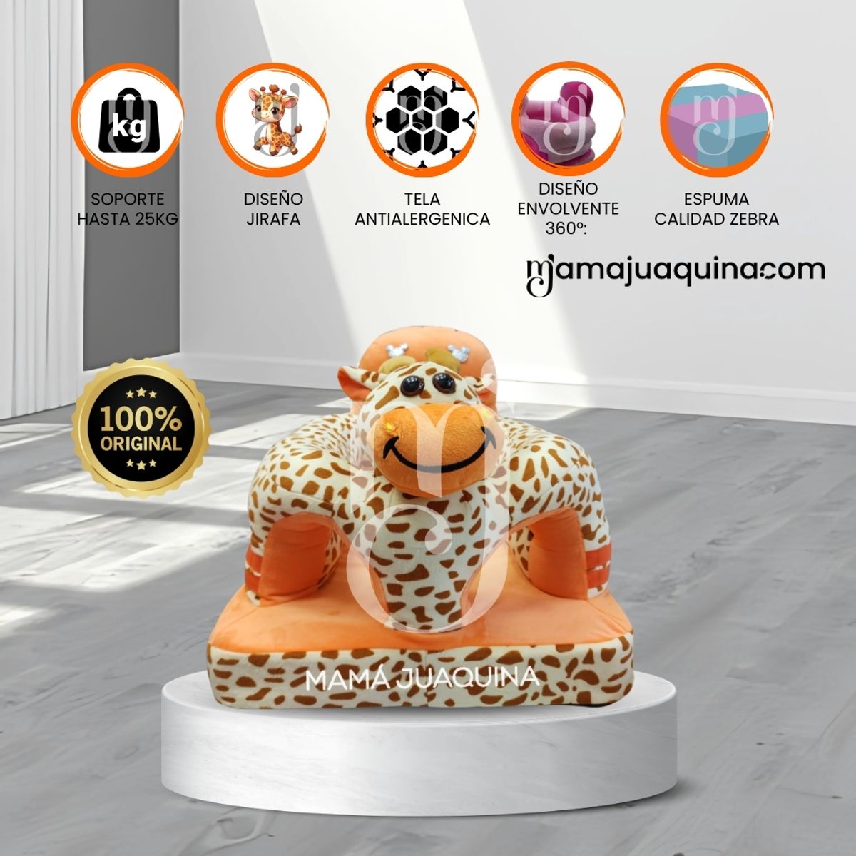 BABY - Asiento de Apoyo para Bebés «JIRAFFE» Animal Orange